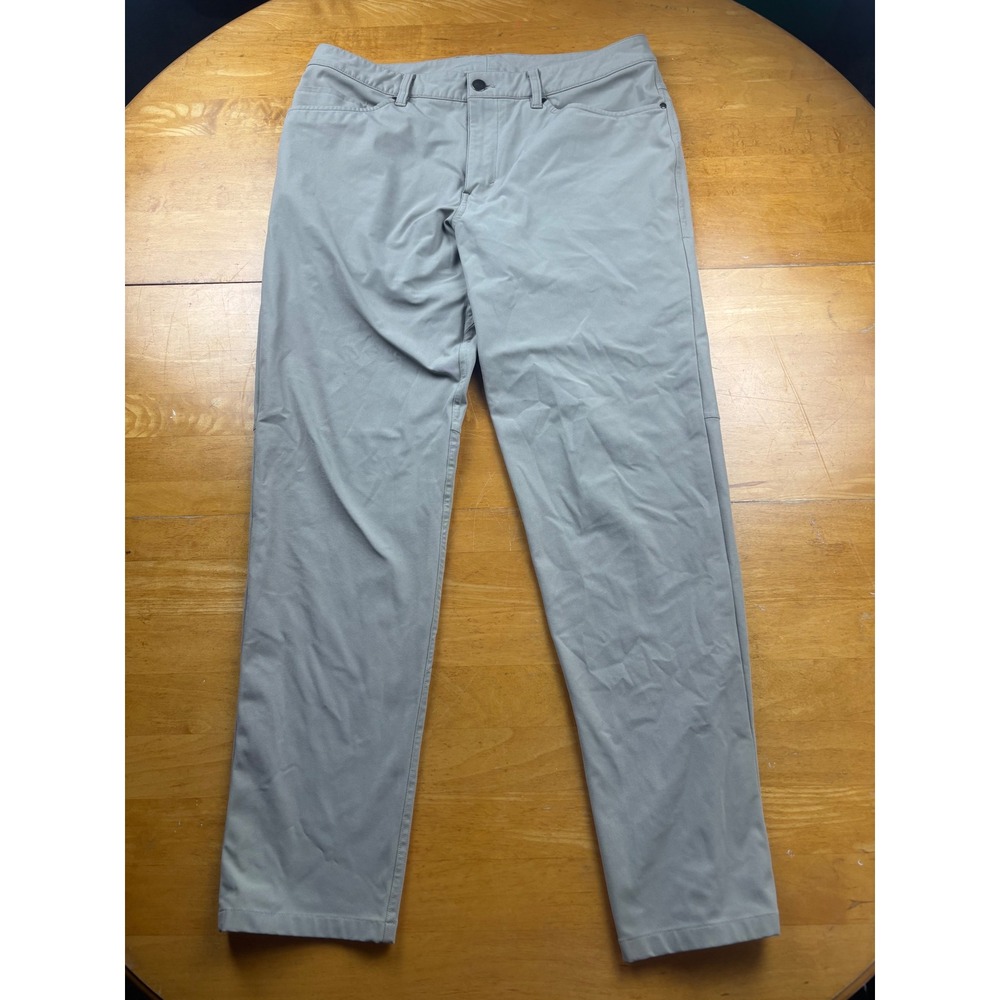 Lululemon ABC Pant Warpstreme Light Gray Slim Straight 35 x 30 Mens